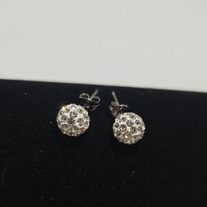 Sterling Silver Crystal Stud Earrings